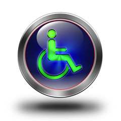 Accessibility glossy icon - obrazy, fototapety, plakaty