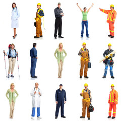 Fototapeta premium Group of workers people set.