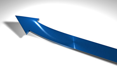 Freccia blu salita rialzo