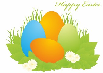 Easter eggs on leaf © arek84_84