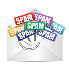 envelope with spam color signs illustration design