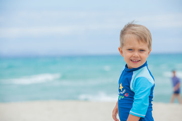 Boy on tropical beach