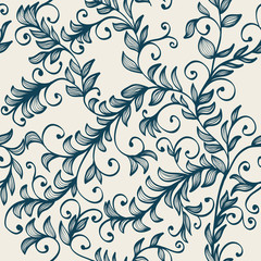 Beautiful seamless hand drawn background with branches