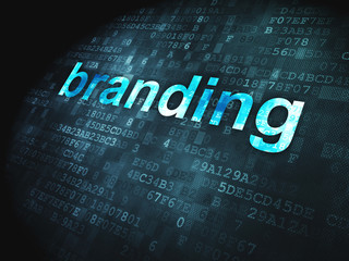 Advertising concept: Branding on digital background