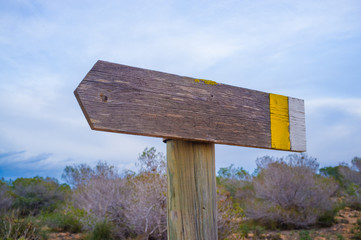 Hiking trail signpost