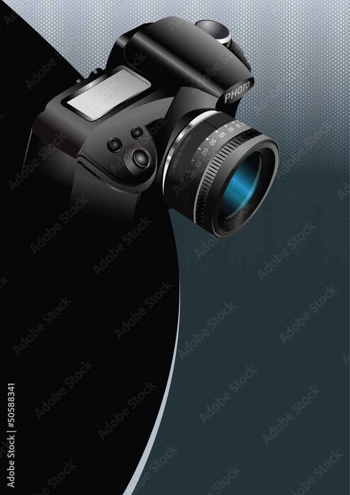 Poster Vector background with DSLR camera