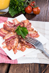 Bacon (Portion on a plate)