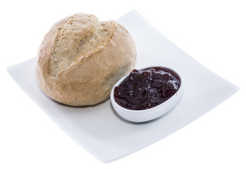 Roll with Strawberry Jam (on white)
