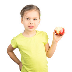 Young Girl Eating Apple