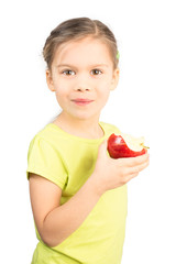 Young Girl Eating Apple