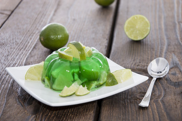 Fototapeta na wymiar Portion of Lime Jello on a plate