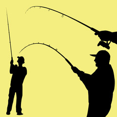 man fishing vector