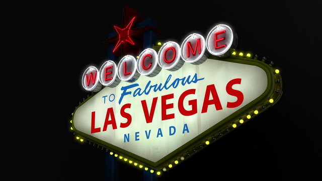 Las Vegas Welcome sign from the side looping