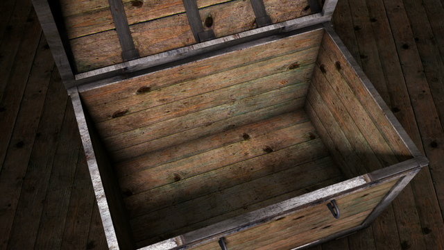 Treasure chest opened to reveal it is empty
