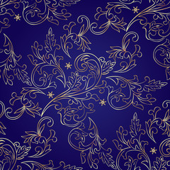 Floral vintage seamless pattern on violet background