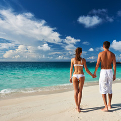 Couple on a beach at Maldives