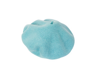 female blue beret isolated on a white background