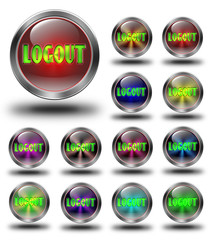 Logout glossy icons, crazy colors