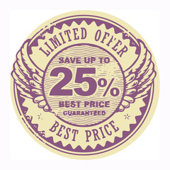 Stamp with the text Best Price, Limited Offer written inside