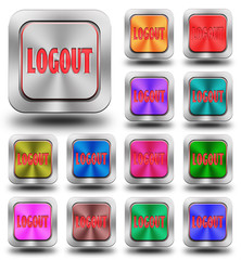 Logout aluminum glossy icons, crazy colors