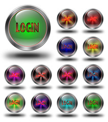 Login glossy icons, crazy colors