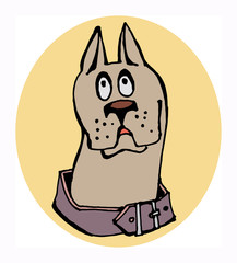 Dog head, vector illustration