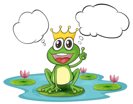 A thinking frog with a crown
