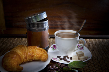 croissant and coffee