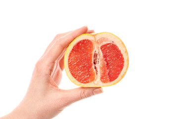 Hant with grapefruit