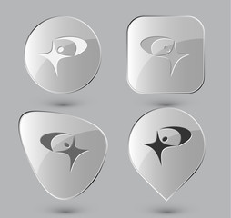 Little man. Glass buttons. Vector illustration.