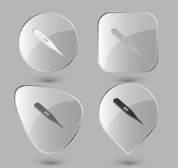 Thermometer. Shows 37 degrees Celsius. Glass buttons. Vector ill
