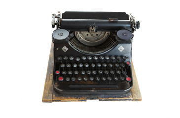 old typewriter on a white background