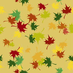 Fototapeta premium Seamless pattern with autumn leaves