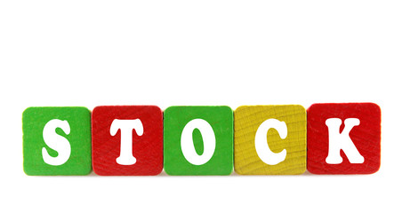 stock - isolated text in wooden building blocks