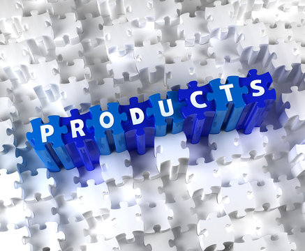 Creative 3D pieces of puzzle and word Products
