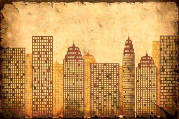 Retroplakat - Stadtbild