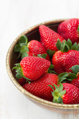 strawberries in old bowl