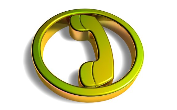 3D Goldzeichen - Telefon