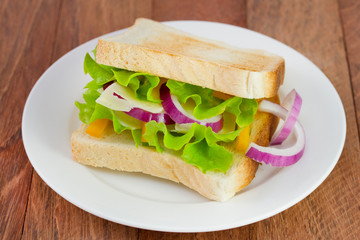 toasts with vegetables and cheese