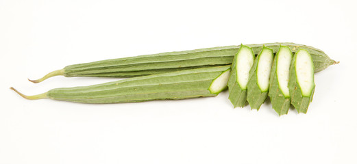 Angled gourd isolated on white background