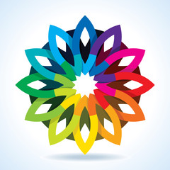 Color flower wheel background