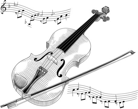 Poster Violin Drawing - PIXERS.UK
