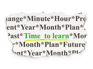Timeline concept: Time to Learn on  background