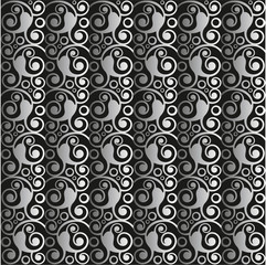 white seamless lace floral pattern on black background