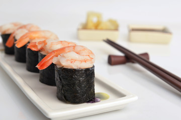 Delicious sushi rolls