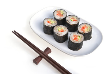 Delicious sushi rolls