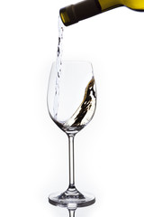 pouring delicious wine in glass