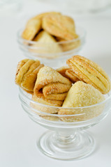 cookies in two glass bowls