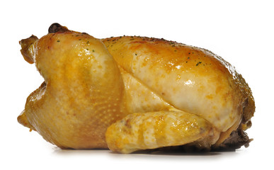 Pollo asado en primer plano.