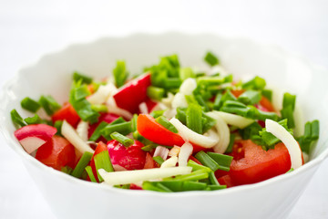 fresh salad of radish and tomatoes